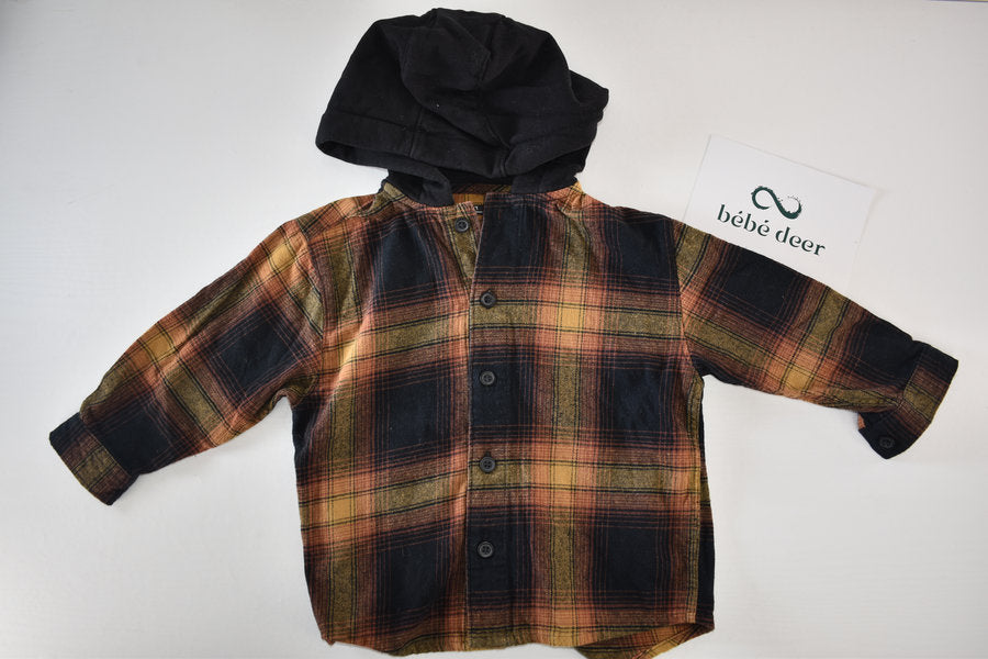 Check hooded jacket