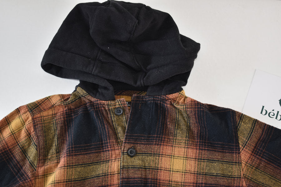 Check hooded jacket