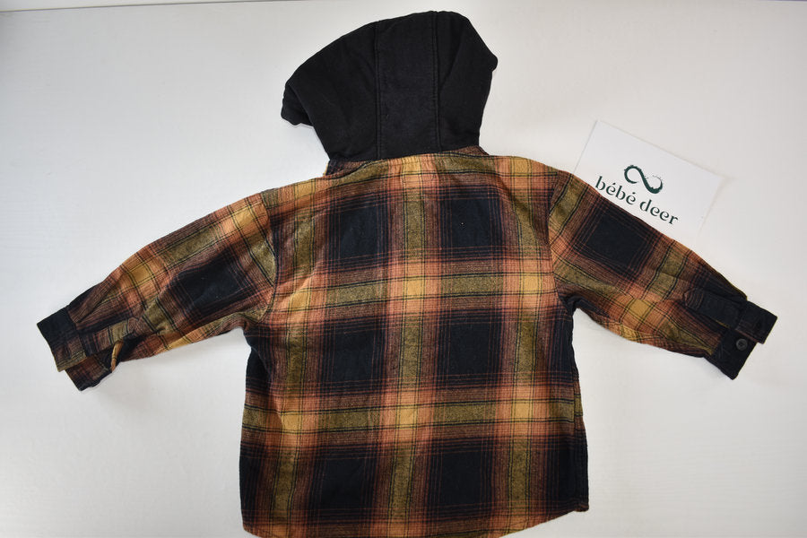 Check hooded jacket