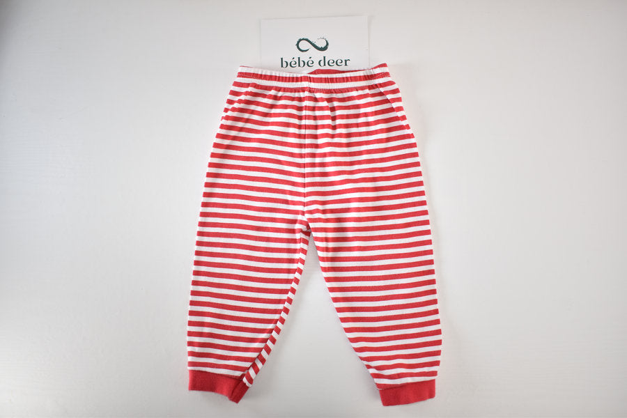 Pantalon à rayures rouges et blanches