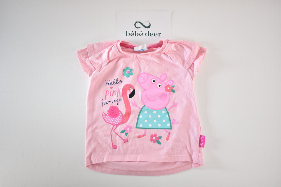 Haut Peppa Pig rose avec flamant rose