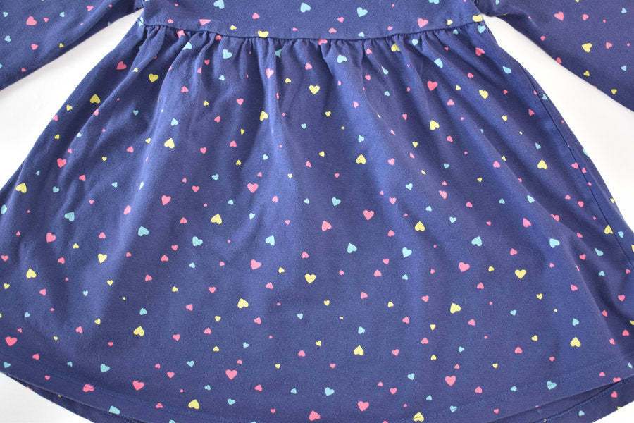 Navy dress with hearts