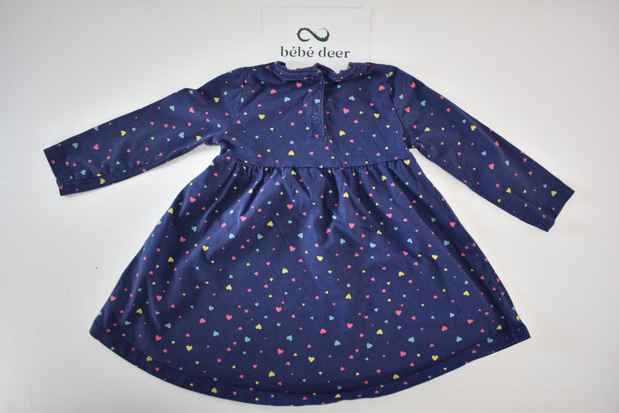 Navy dress with hearts