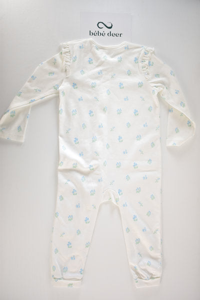 White floral sleepsuit with double zip