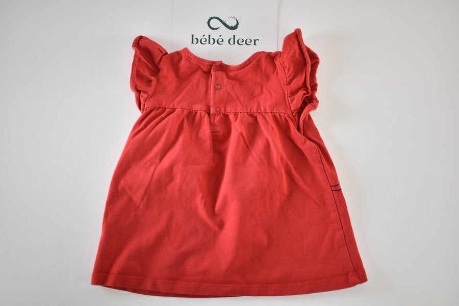 Red cat embroidered top