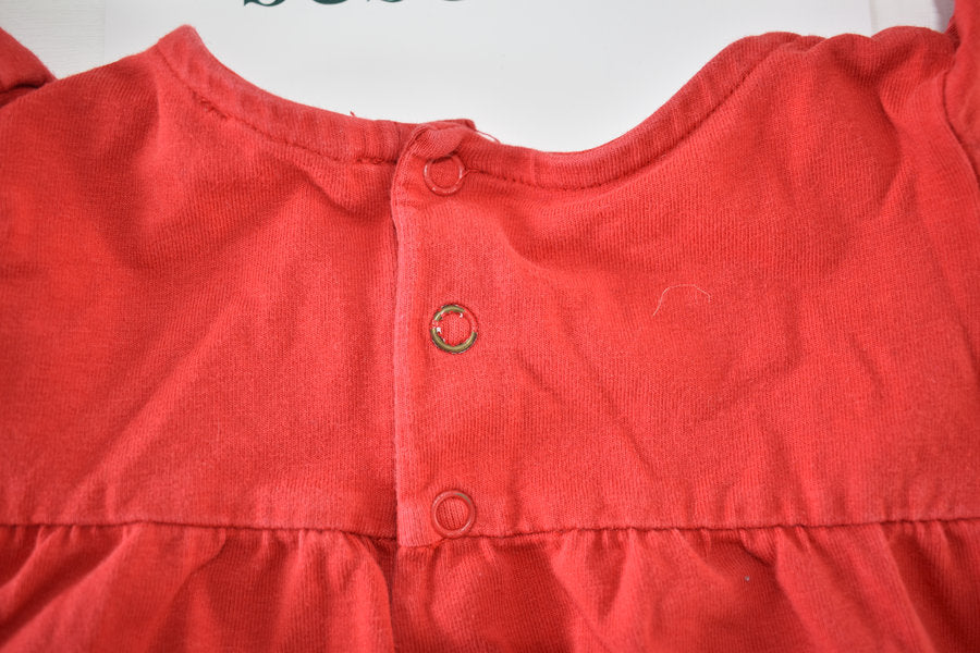 Red cat embroidered top