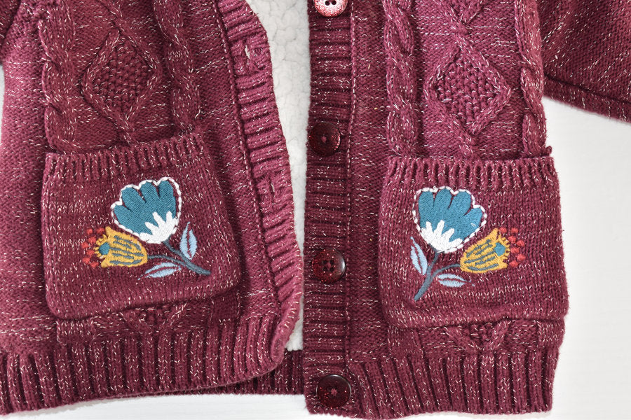 Burgundy hooded lined jacket