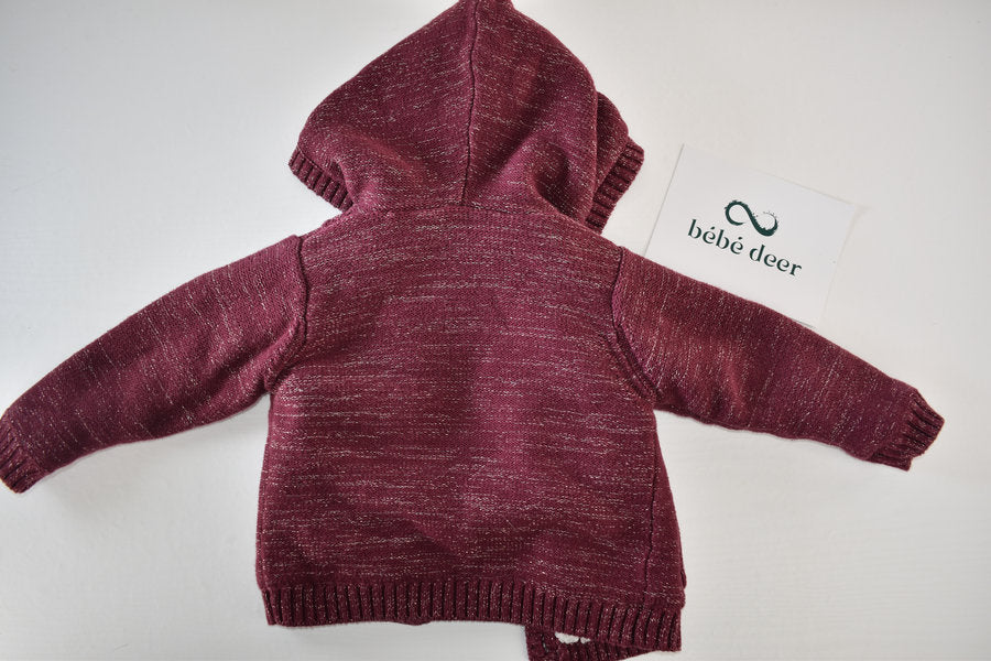 Burgundy hooded lined jacket