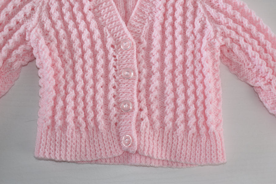 Handmade pink knitted cardigan