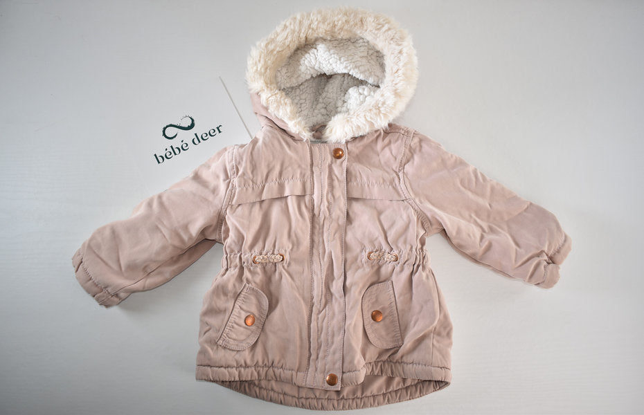 Pink teddy lined winter coat