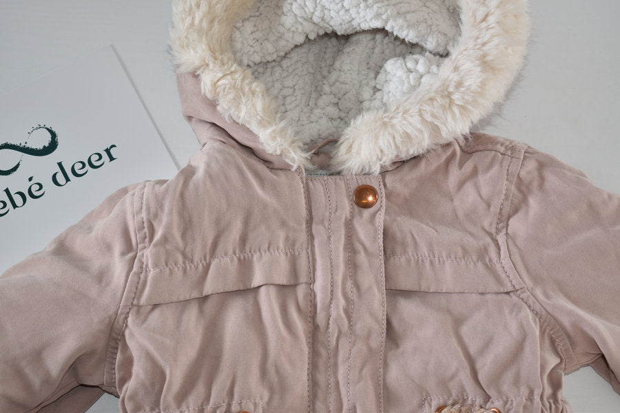Pink teddy lined winter coat