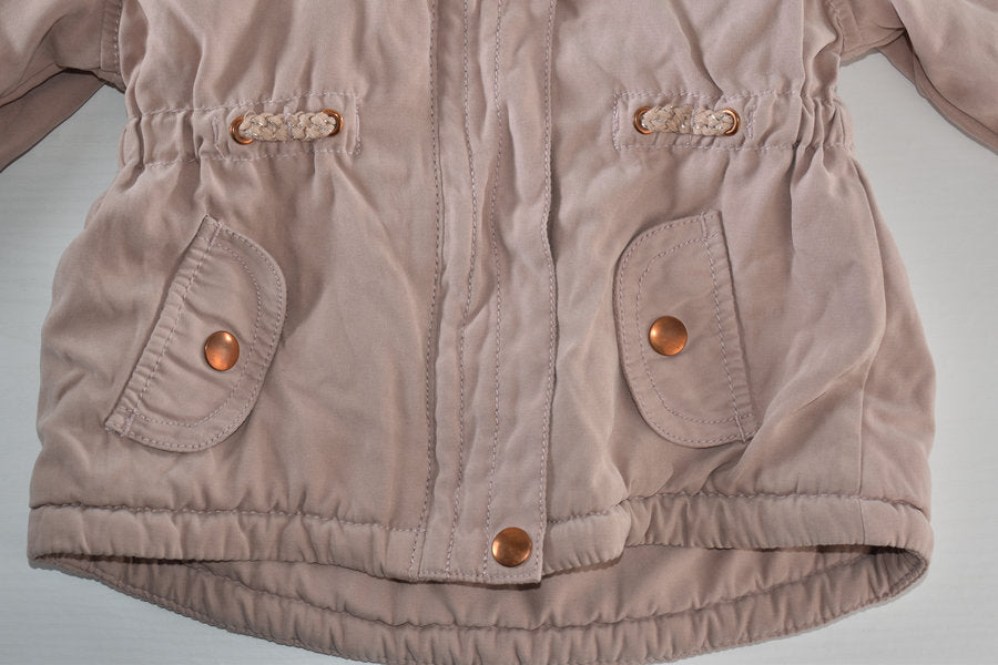 Pink teddy lined winter coat