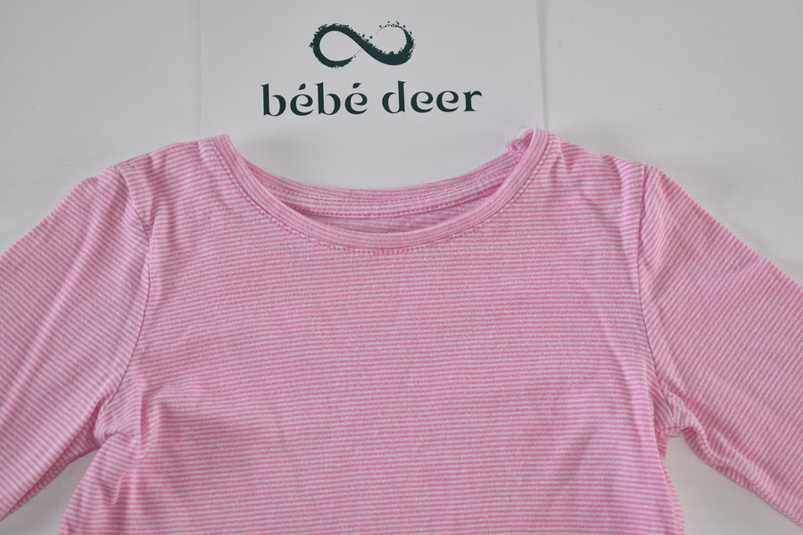 Pink striped long sleeve top