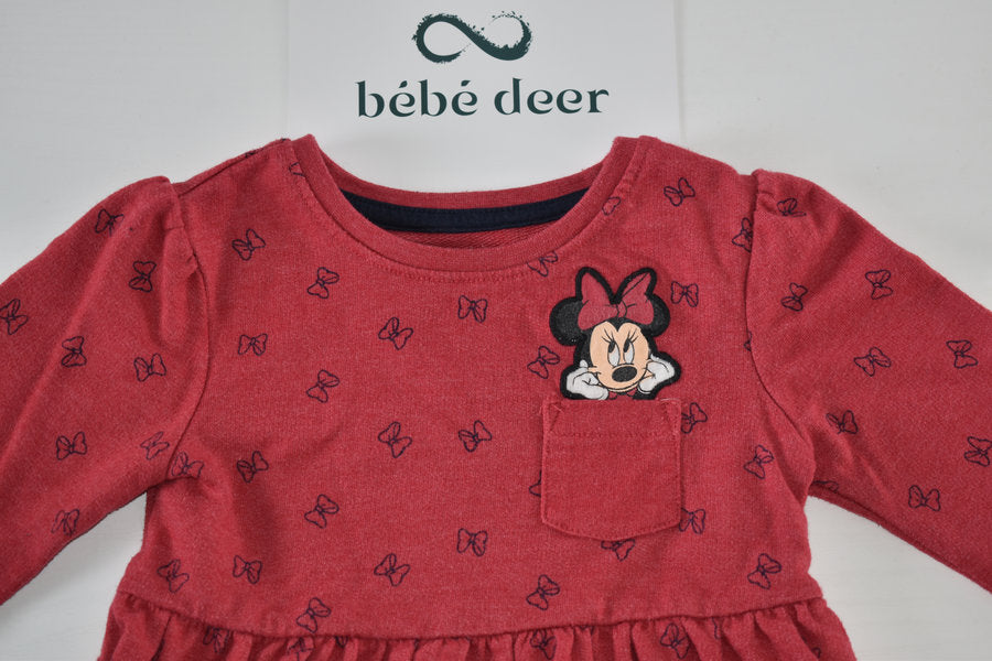 Soft red dress with front pocket