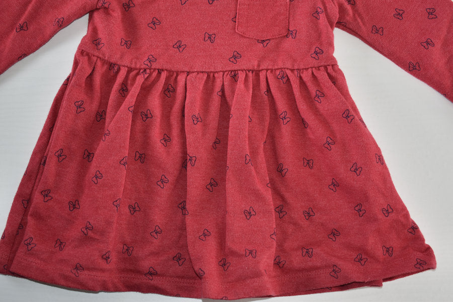 Soft red dress with front pocket