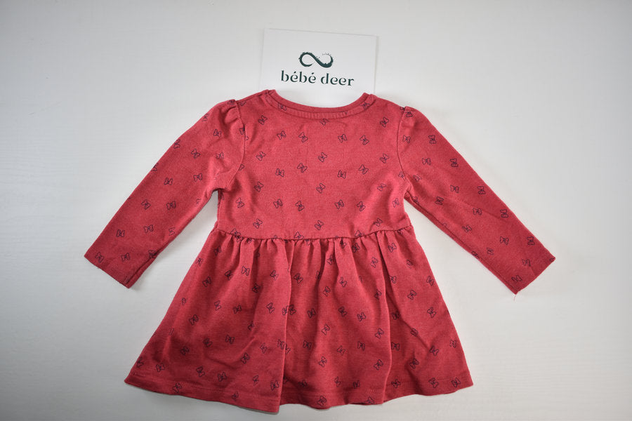Soft red dress with front pocket