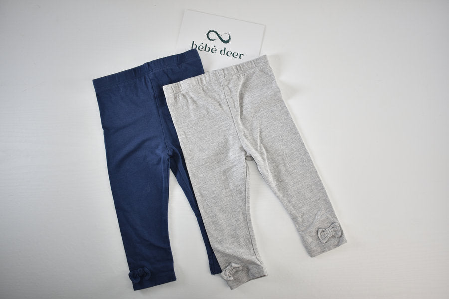 2 pack bow detail leggings