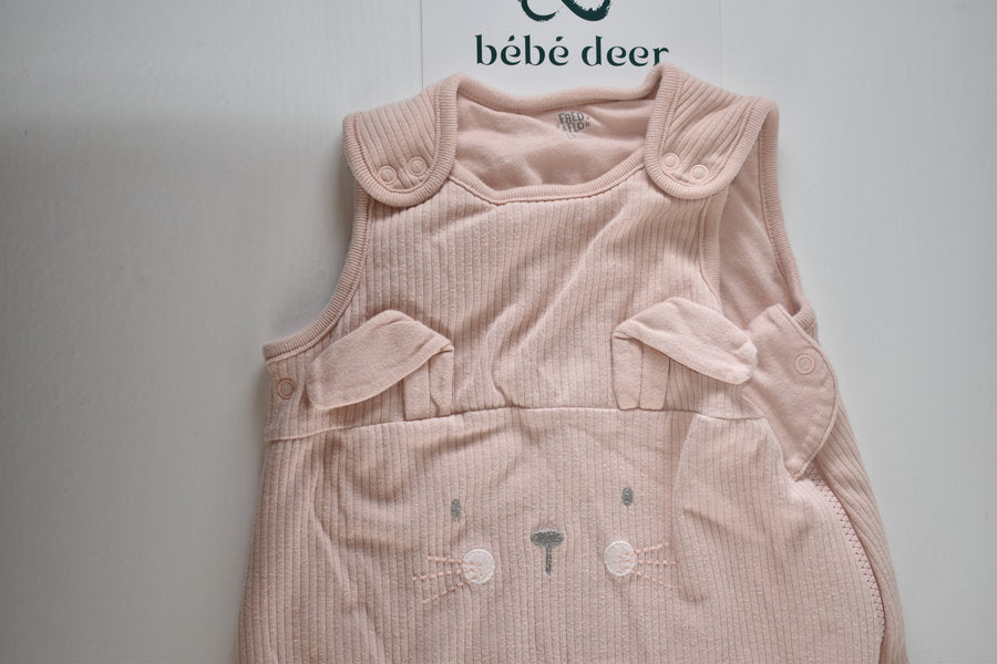 Pink ribbed 2.5 TOG sleeping bag 12/18 months