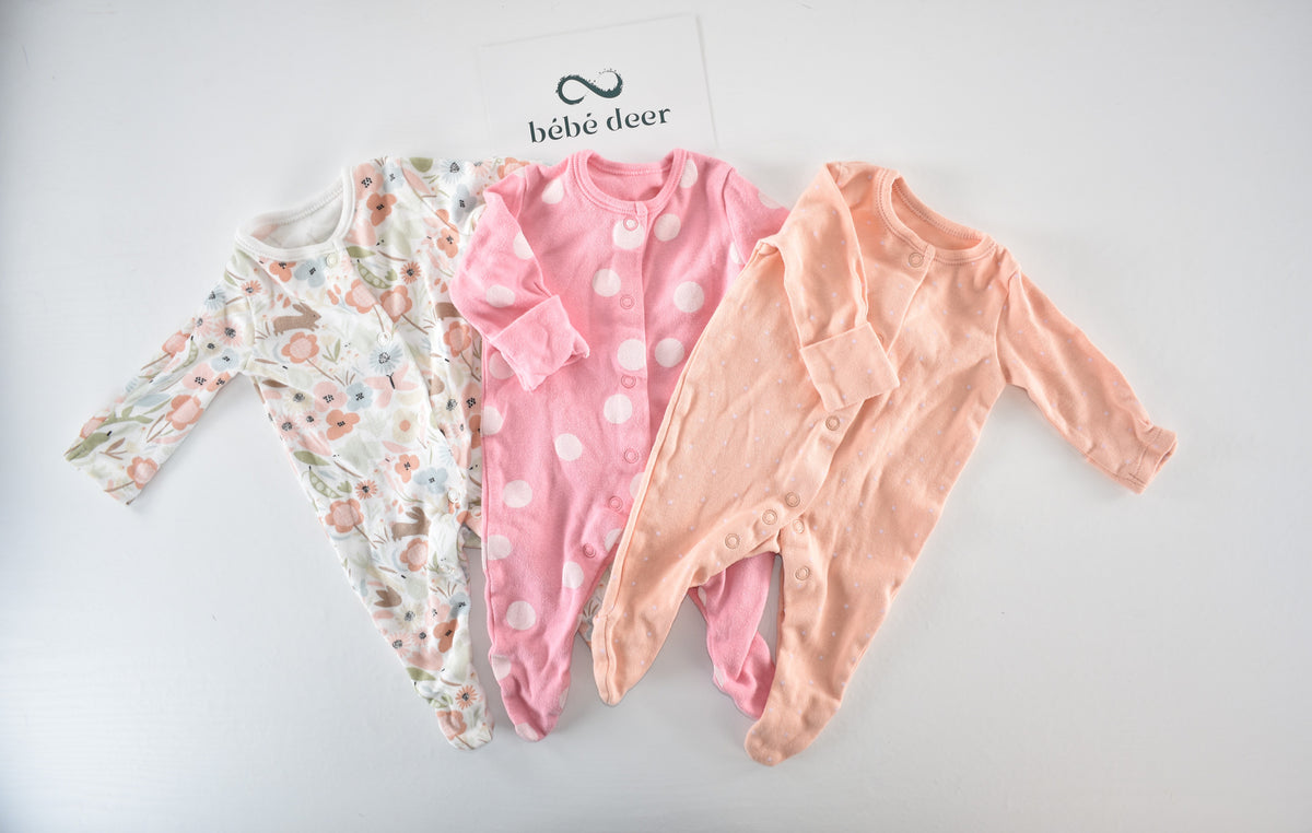 TINY BABY – Set of 3 sleepsuits