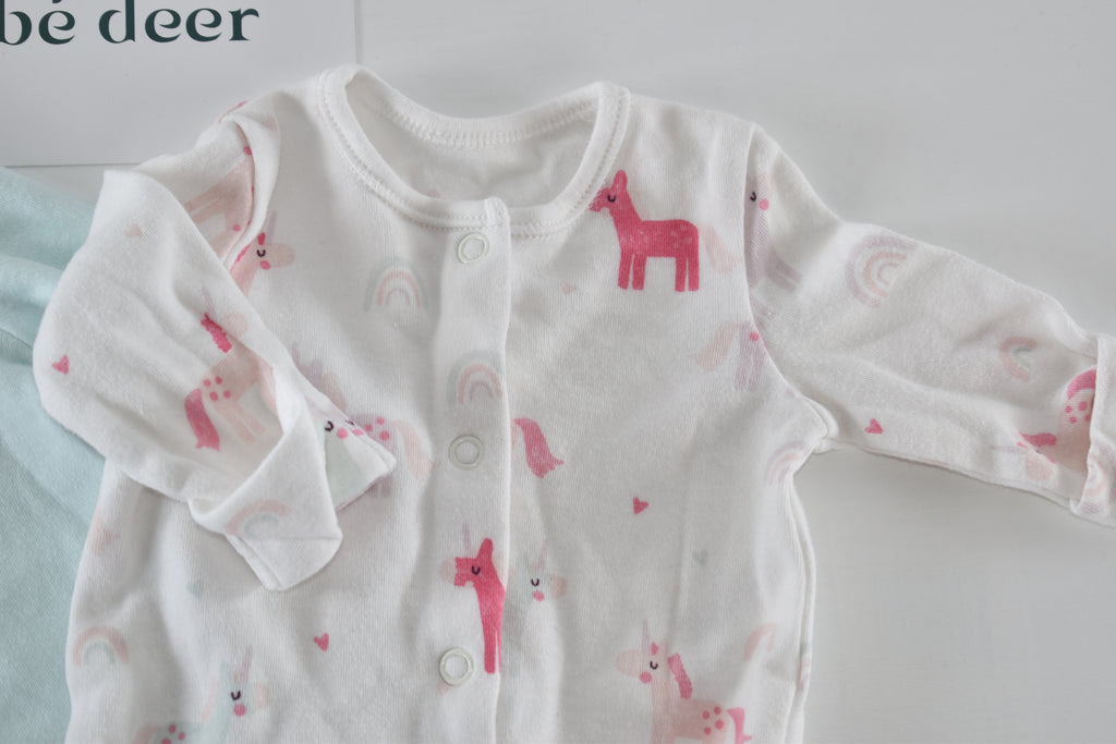 TINY BABY – Set of 2 unicorn sleepsuits