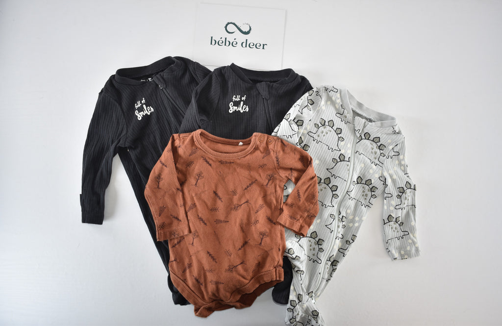 Set of 1 bodysuit & 3 sleepsuits