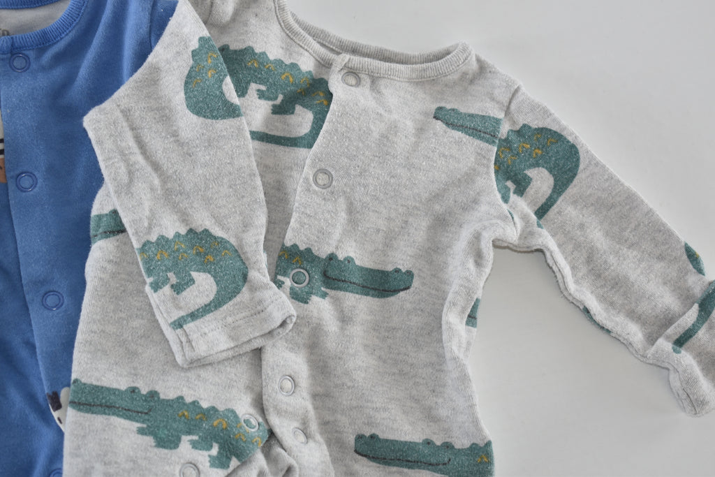 Set of 3 animal sleepsuits