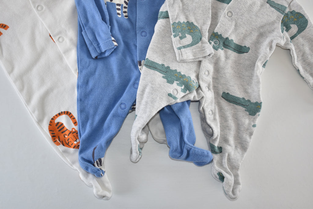 Set of 3 animal sleepsuits