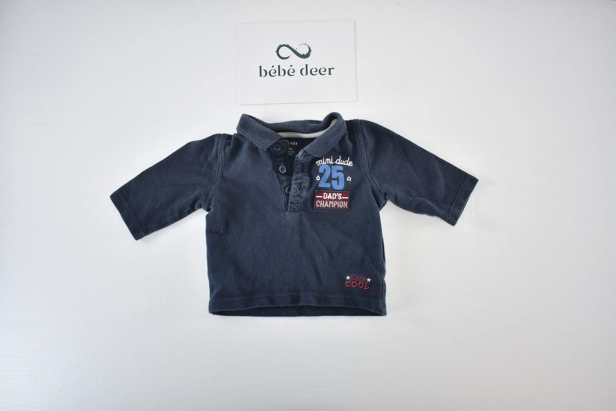 Navy “Mini dude” polo top