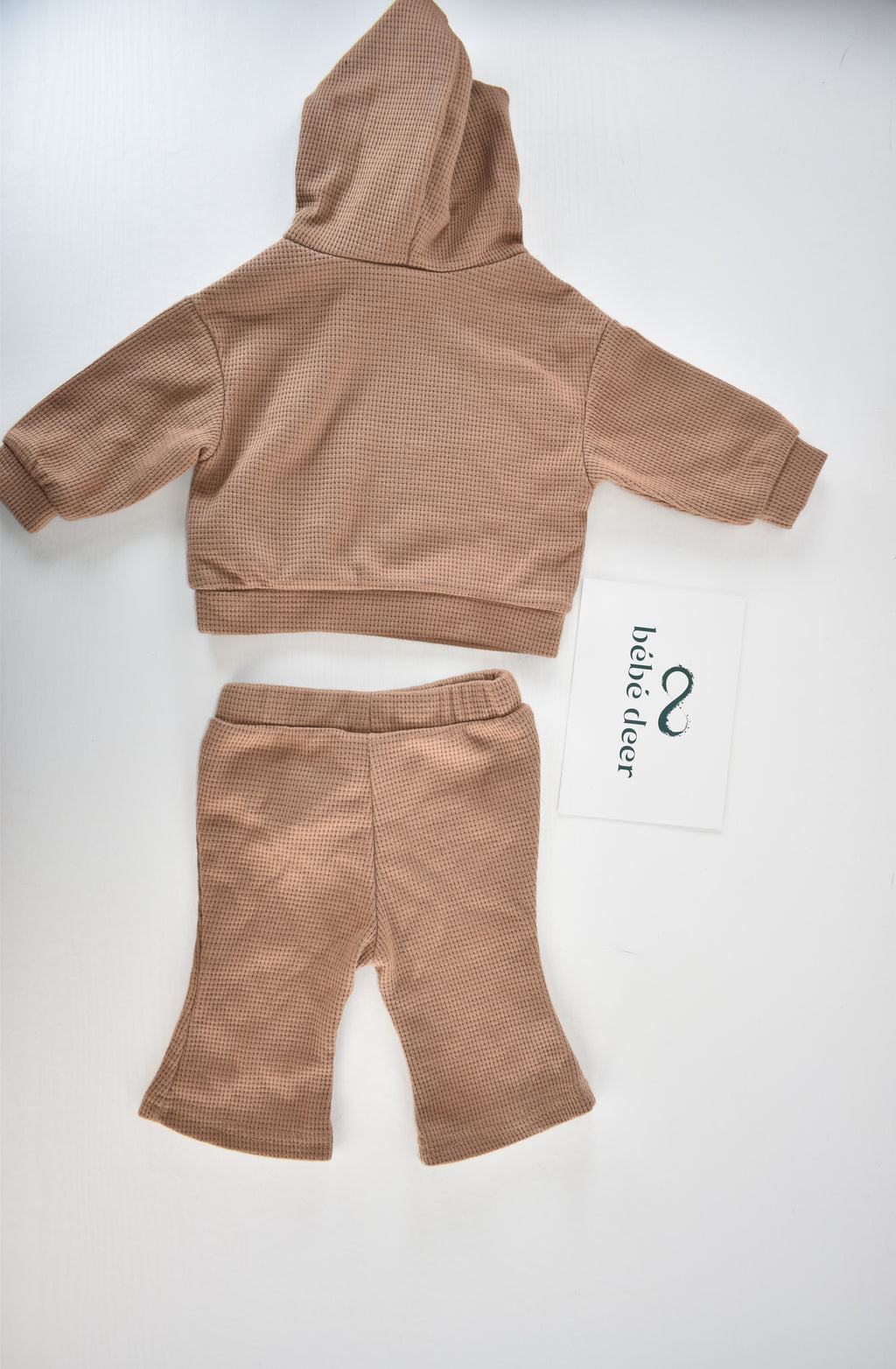 Waffle hoodie & flared trousers set
