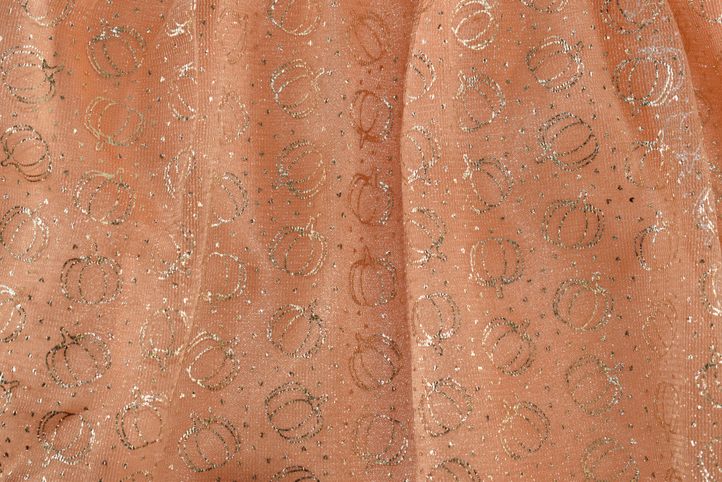 Halloween pumpkin tulle dress with glitter overlay