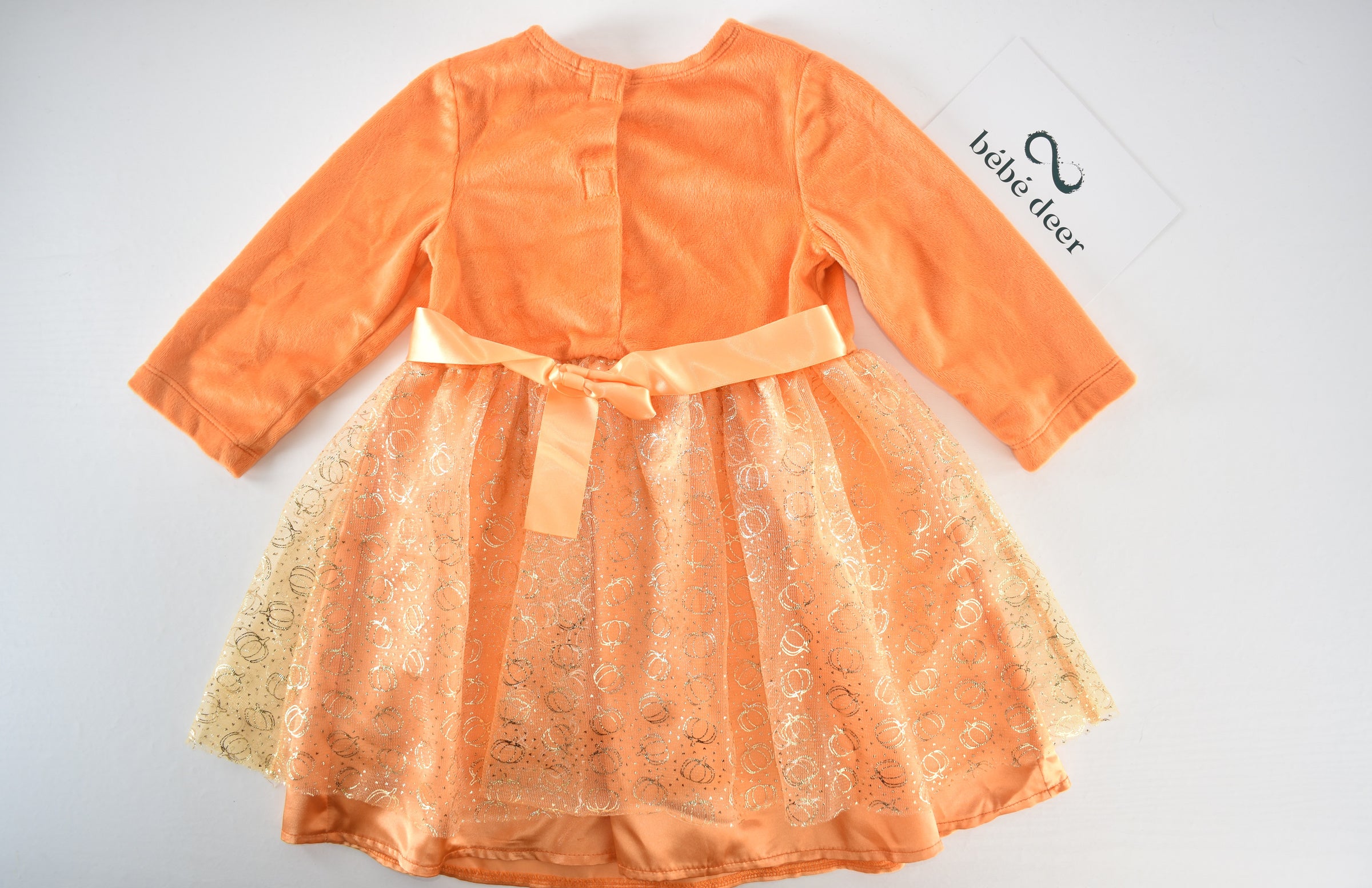 Halloween pumpkin tulle dress with glitter overlay