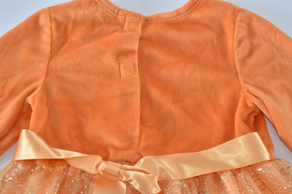 Halloween pumpkin tulle dress with glitter overlay
