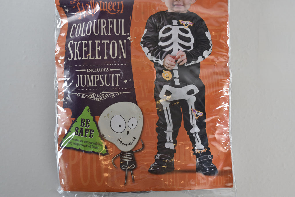 NWT Halloween colourful skeleton costume jumpsuit