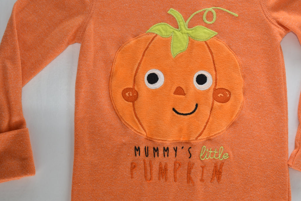 Halloween embroidered "Mummy's Little Pumpkin" sleepsuit