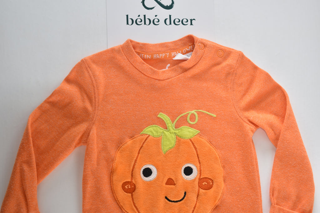 Halloween embroidered "Mummy's Little Pumpkin" sleepsuit