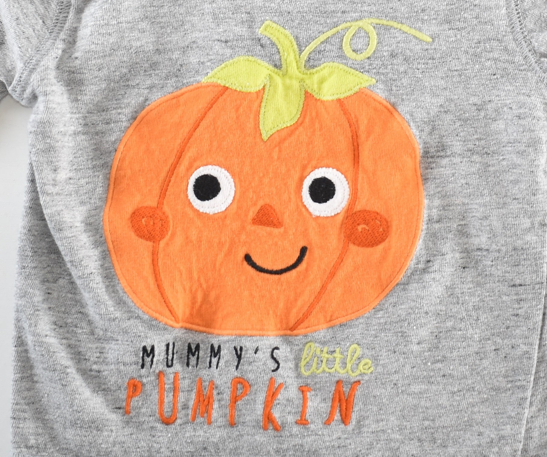 Halloween embroidered "Mummy's Little Pumpkin" long sleeve top