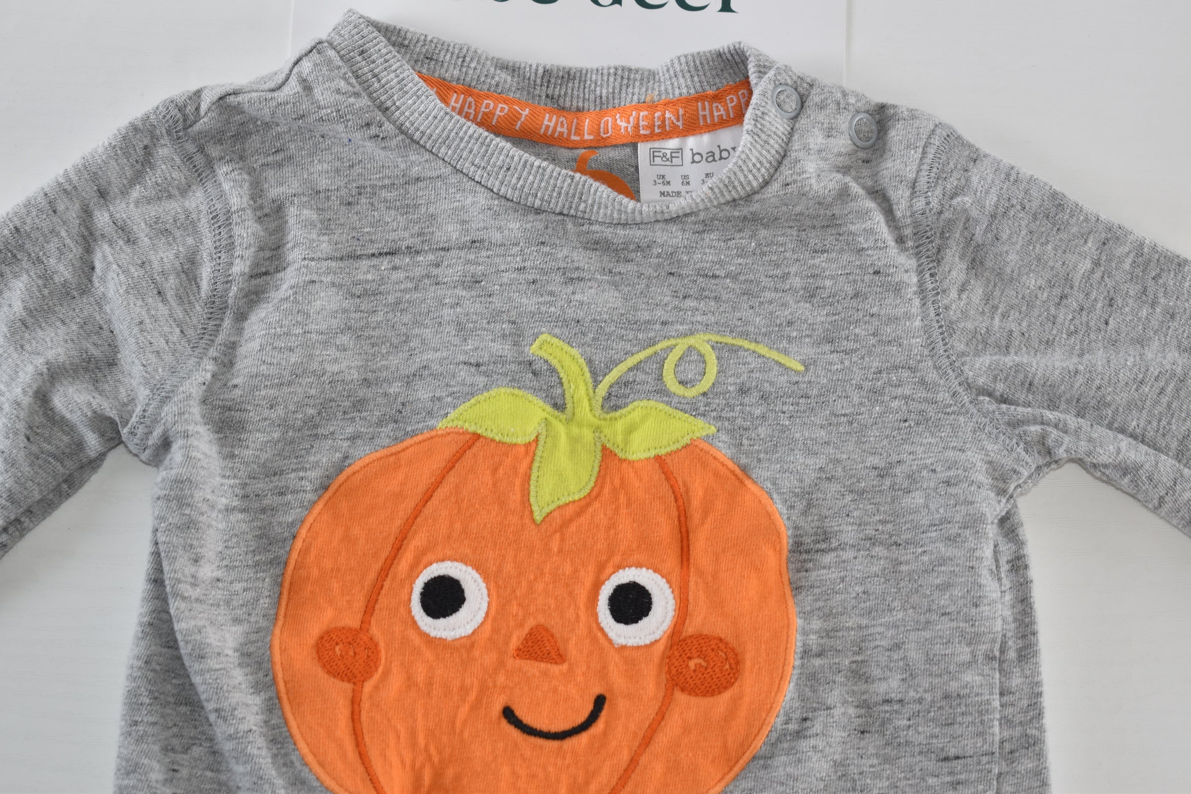 Halloween embroidered "Mummy's Little Pumpkin" long sleeve top