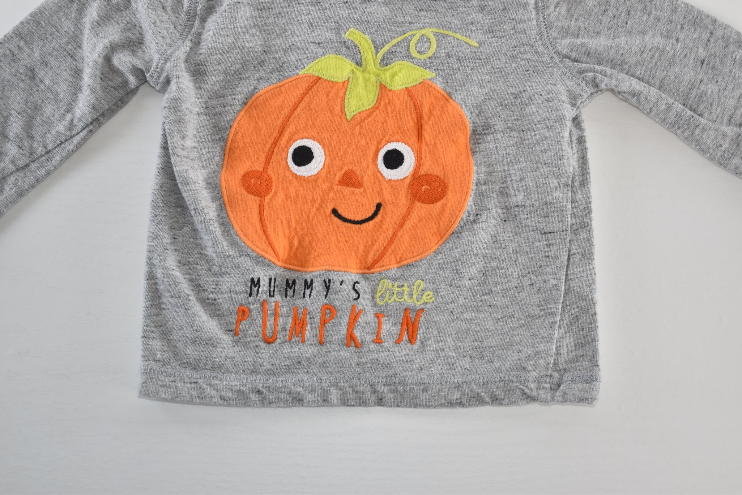 Halloween embroidered "Mummy's Little Pumpkin" long sleeve top