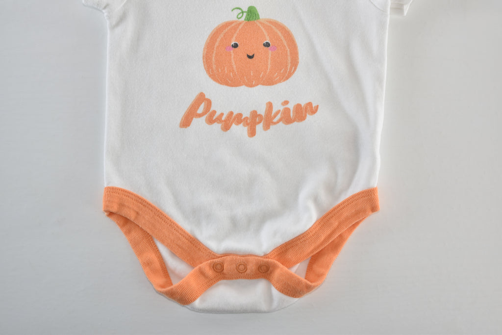 Halloween "Our Little Pumpkin" bodysuit with pumpkin print
