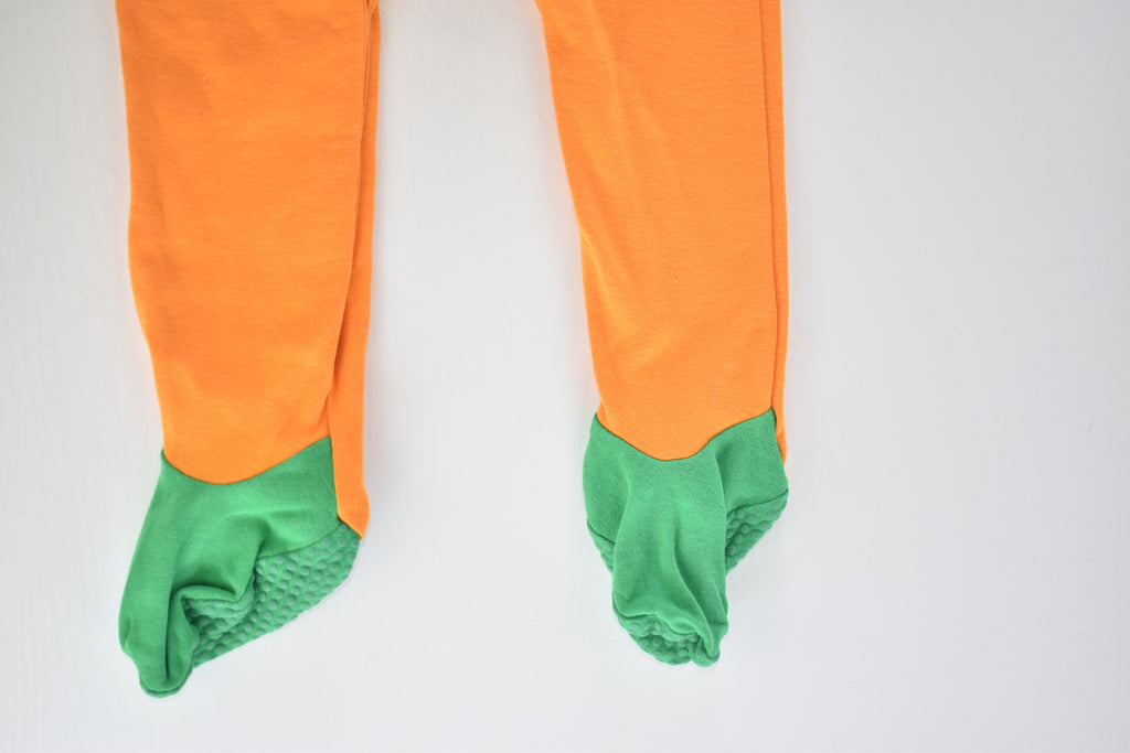 Halloween pumpkin sleepsuit with matching pumpkin hat