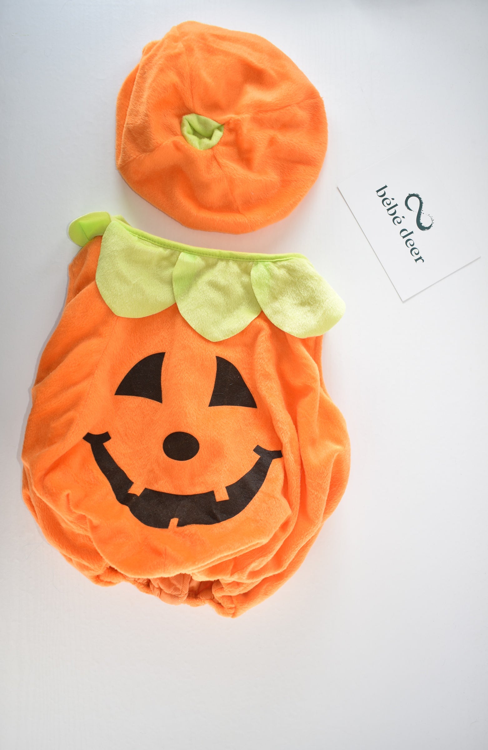 Halloween pumpkin baby costume with matching hat