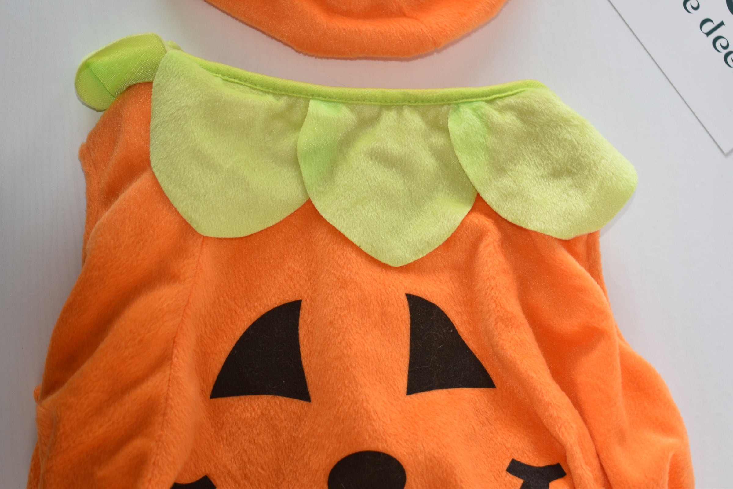 Halloween pumpkin baby costume with matching hat