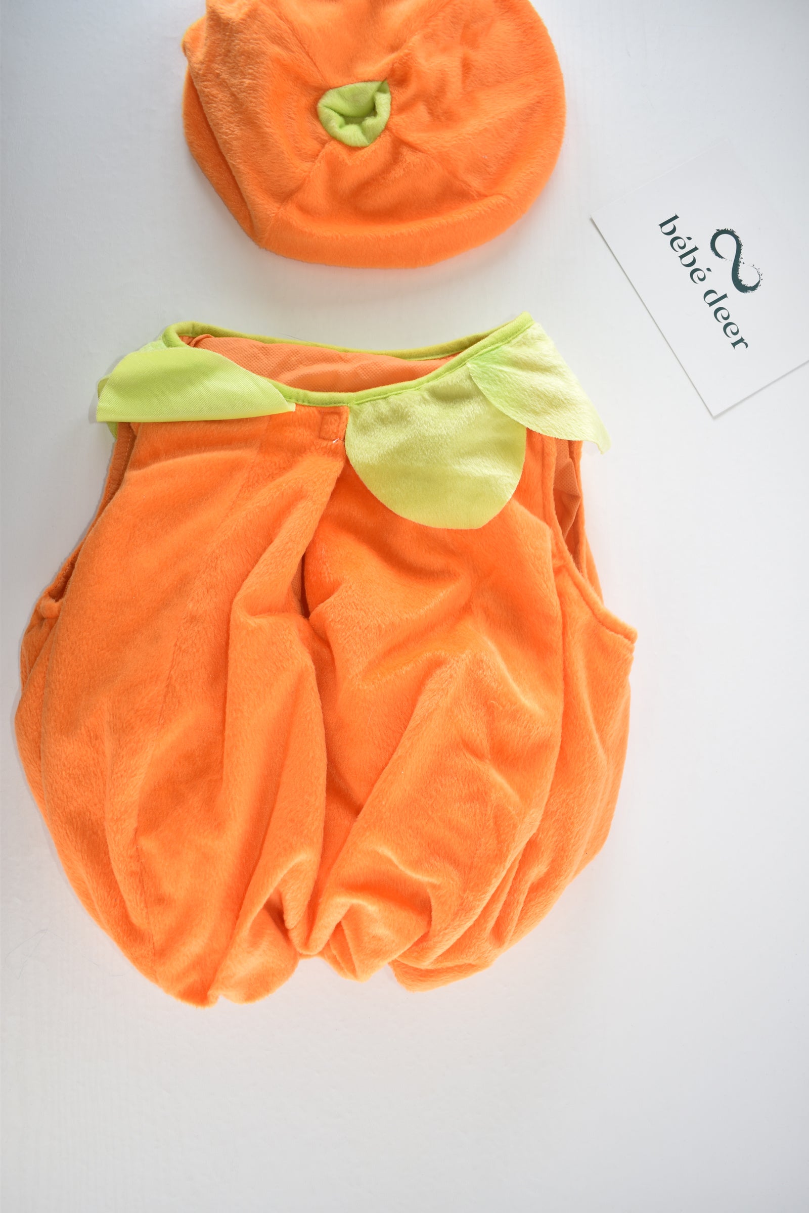 Halloween pumpkin baby costume with matching hat