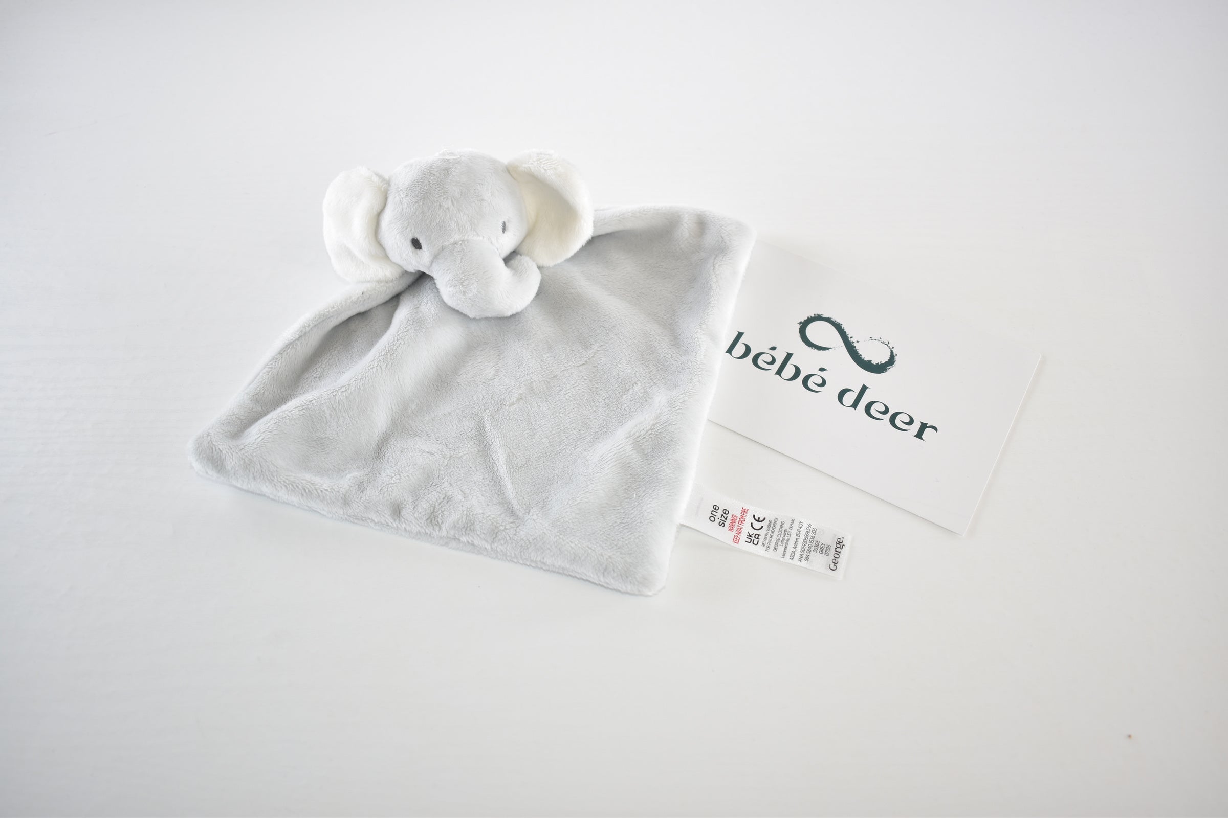 Soft grey elephant comforter