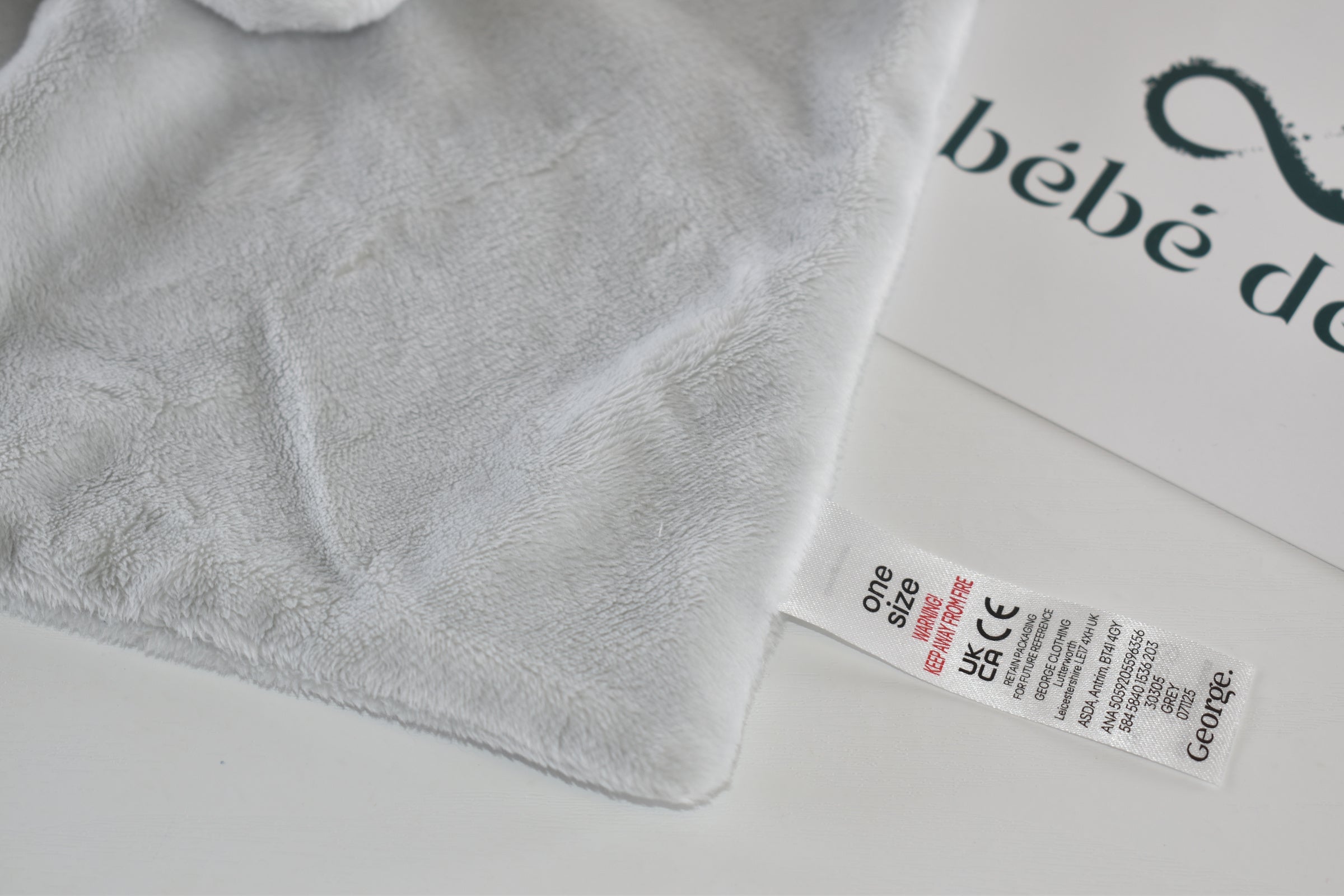 Soft grey elephant comforter