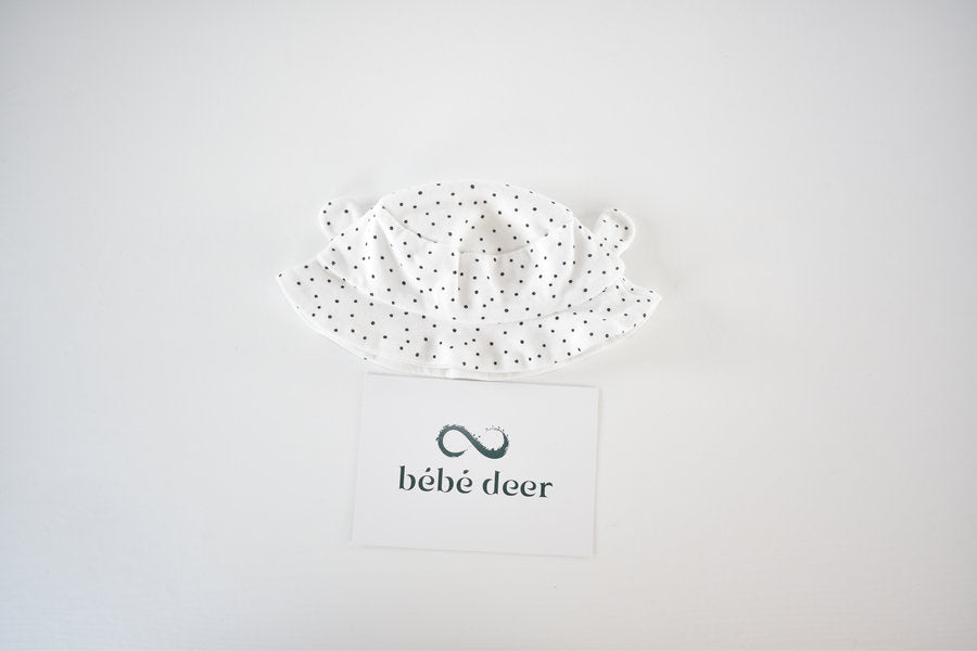 Polka dot sun hat with ears 9/12 months
