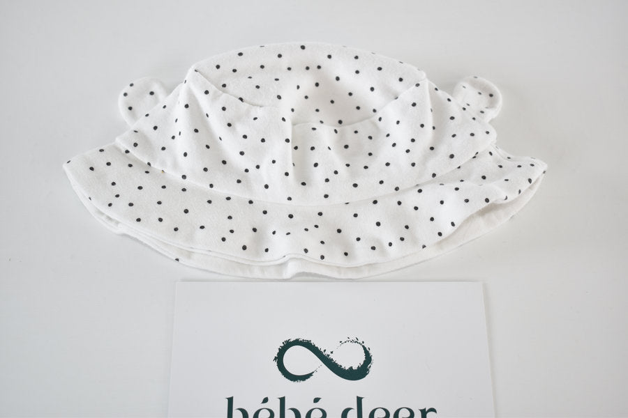 Polka dot sun hat with ears 9/12 months