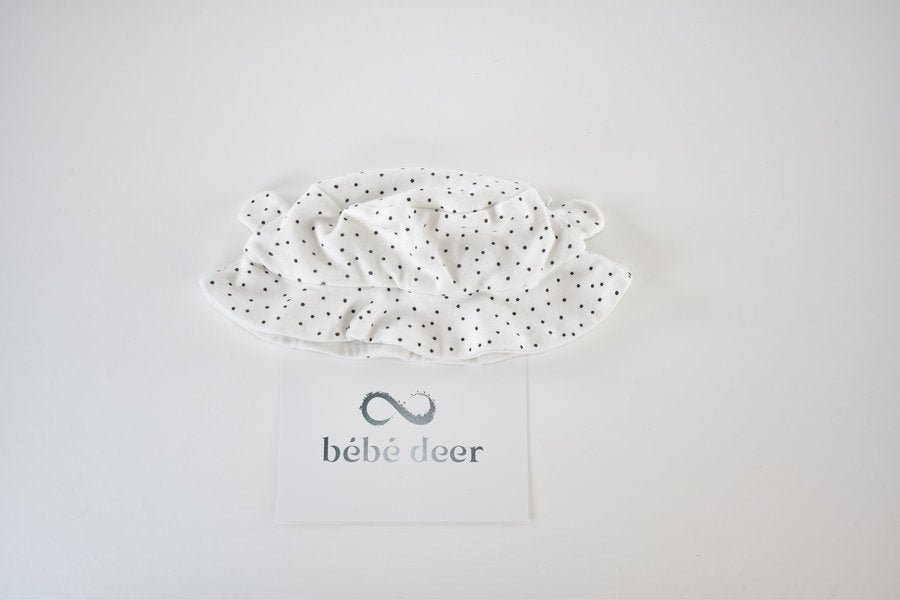 Polka dot sun hat with ears 3/6 months