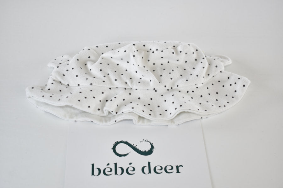 Polka dot sun hat with ears 3/6 months
