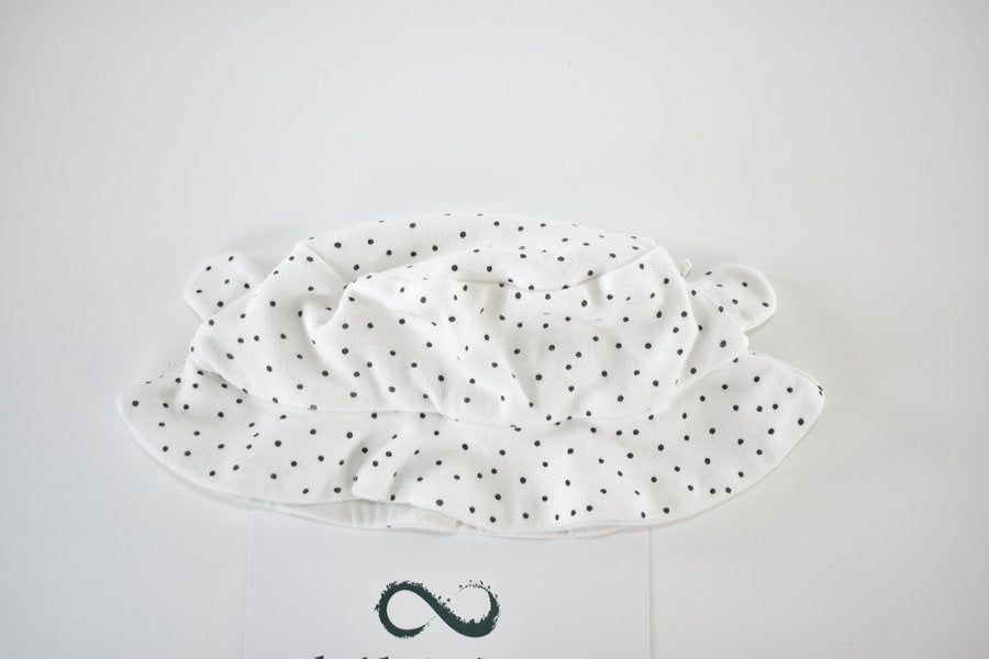Polka dot sun hat with ears 3/6 months